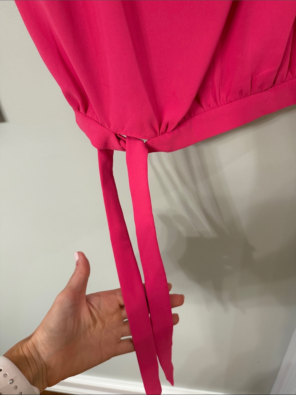 Amanda Uprichard Hot Pink Sleeveless Tie-Hem Camisole - Picture 3 of 4